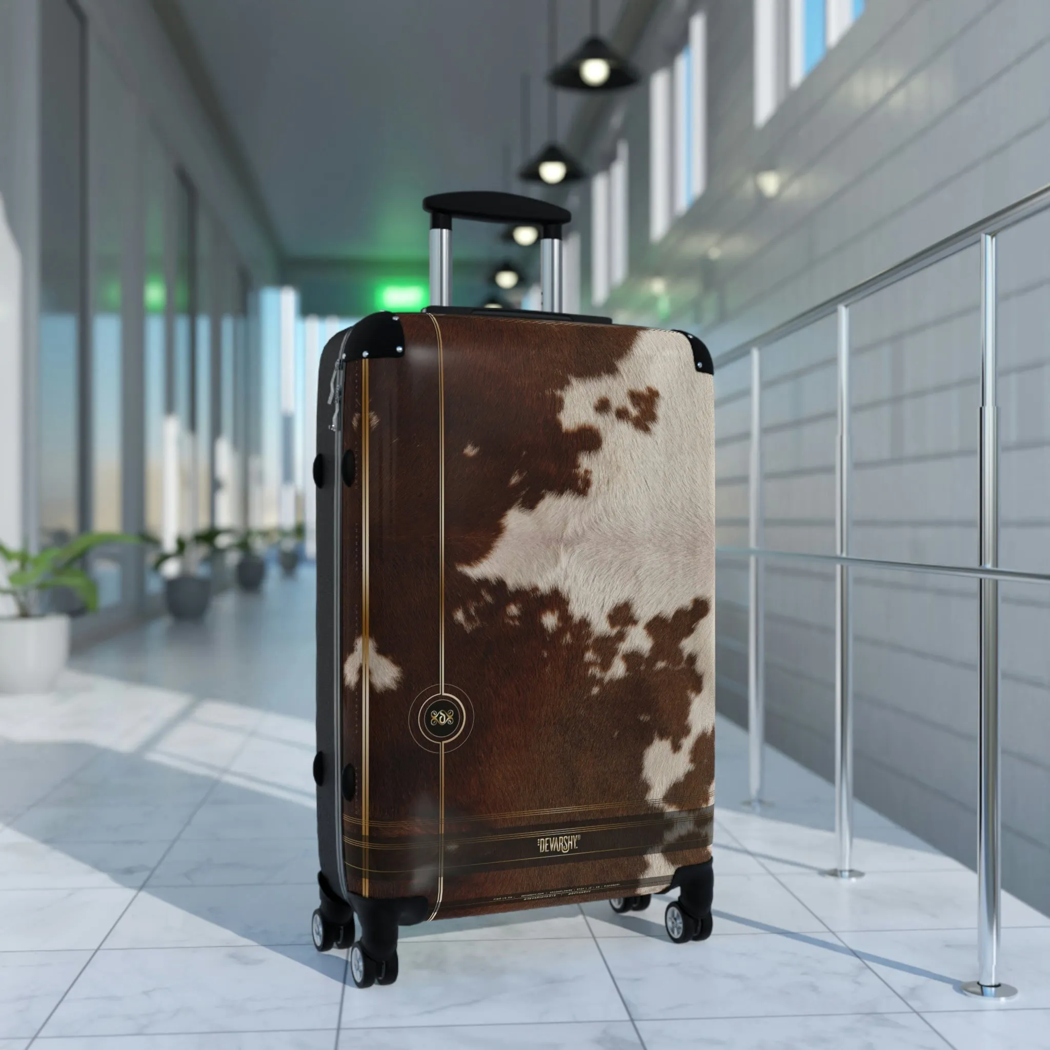 Cow Print Suitcase 3 Sizes Carry-on Suitcase Animal Print Suitcase Cow Hide Luggage Hard Shell Suitcase| 11222