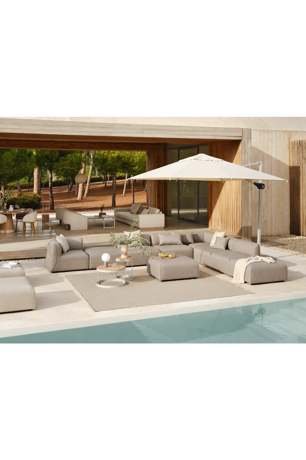 Cream Steel-Framed Round Coffee Table | Bolia Drum