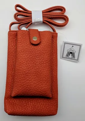 CROSS BODY BAG - TD - CELL PHONE CHARGING - ORANGE PEBBLE