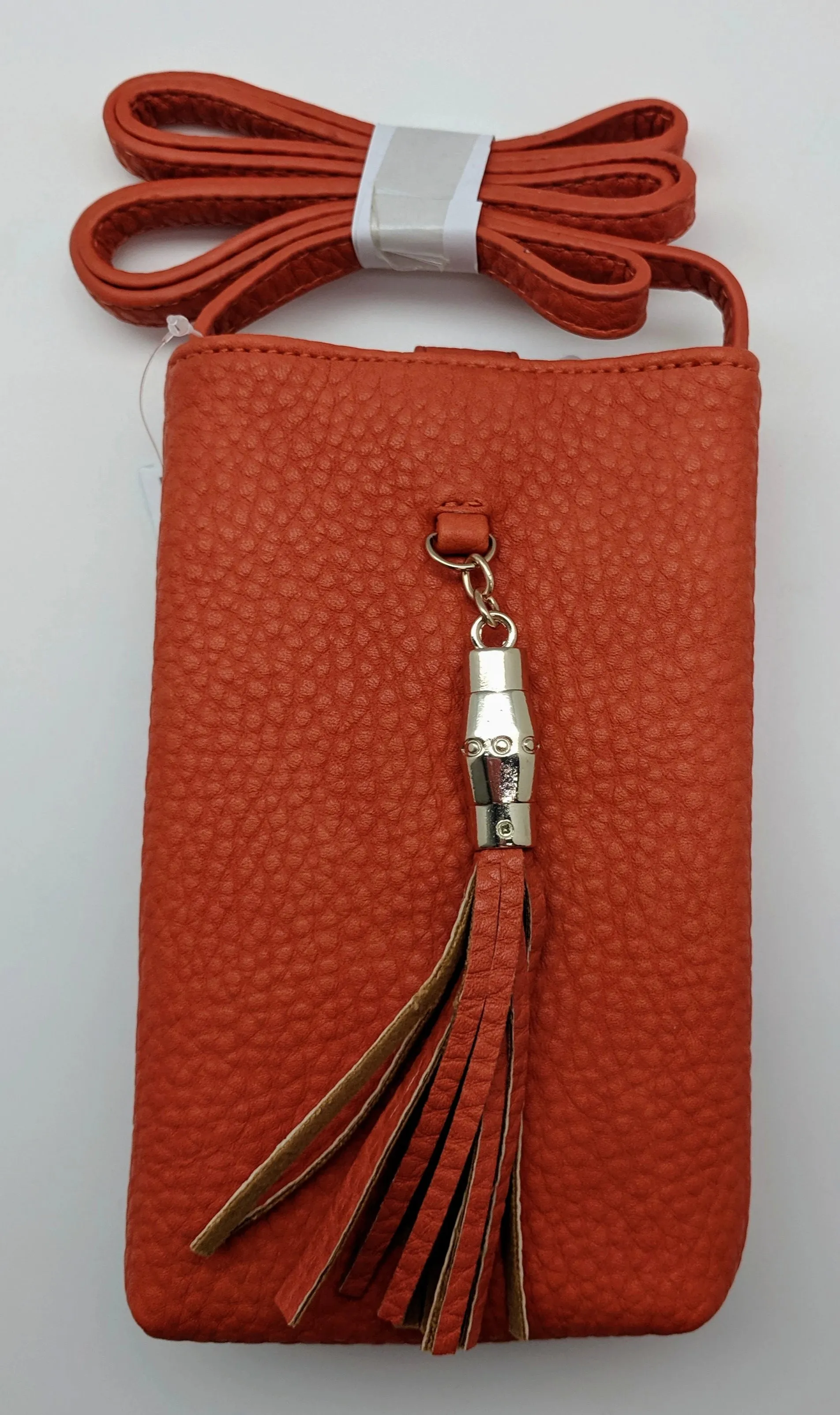 CROSS BODY BAG - TD - CELL PHONE CHARGING - ORANGE PEBBLE