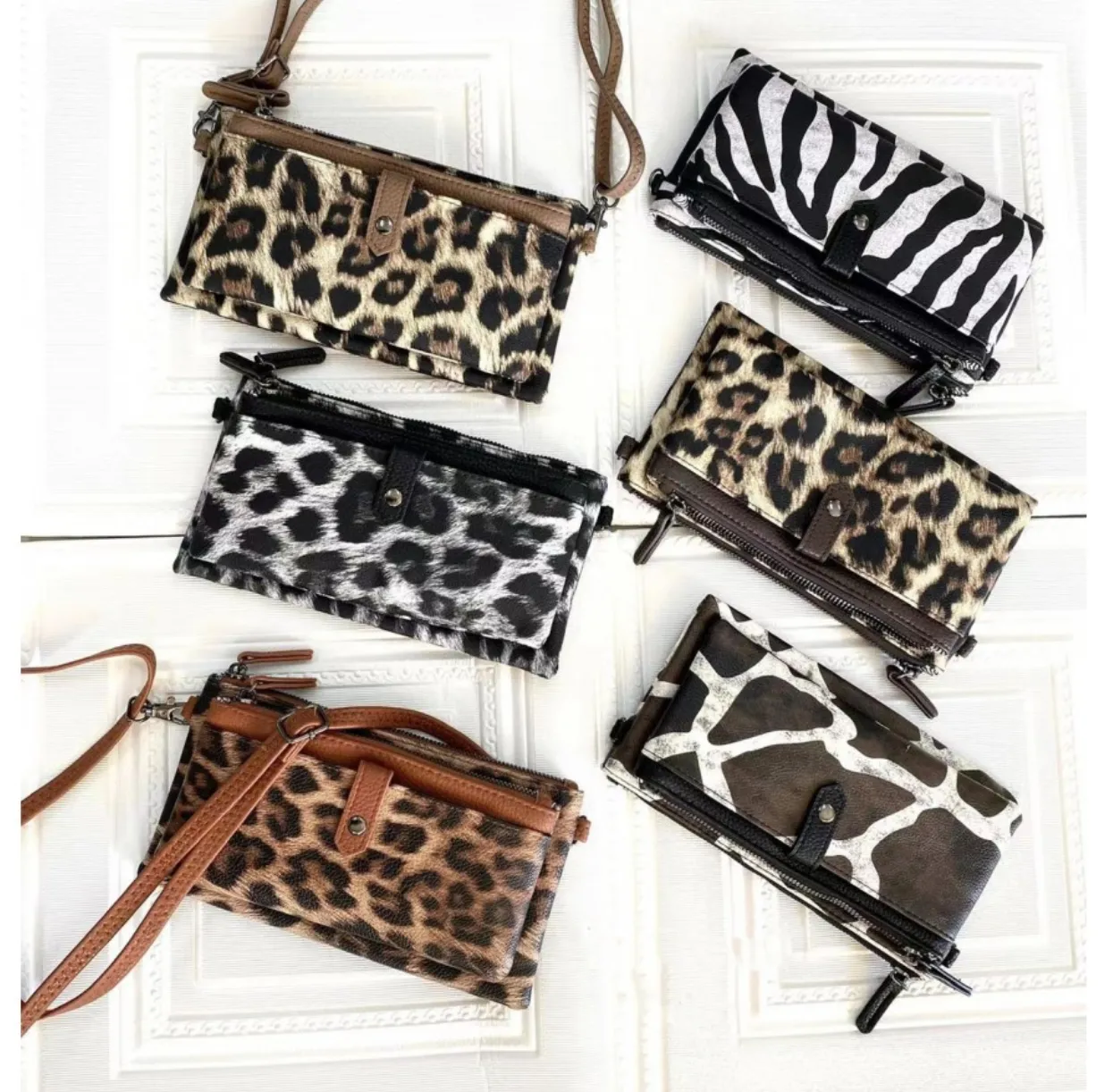 Crossbody Purse With Phone Pouch - Zebra