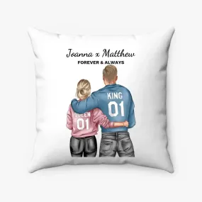 Custom Art Couple Pillow King And Queen