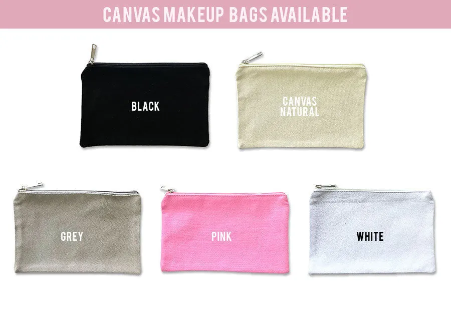 Custom Bride Canvas Makeup Bag