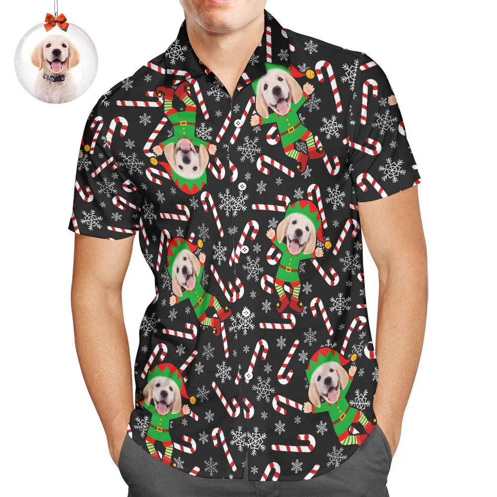 Custom Face Hawaiian Shirts The Pug Elf Christmas Hawaiian Shirt Gift