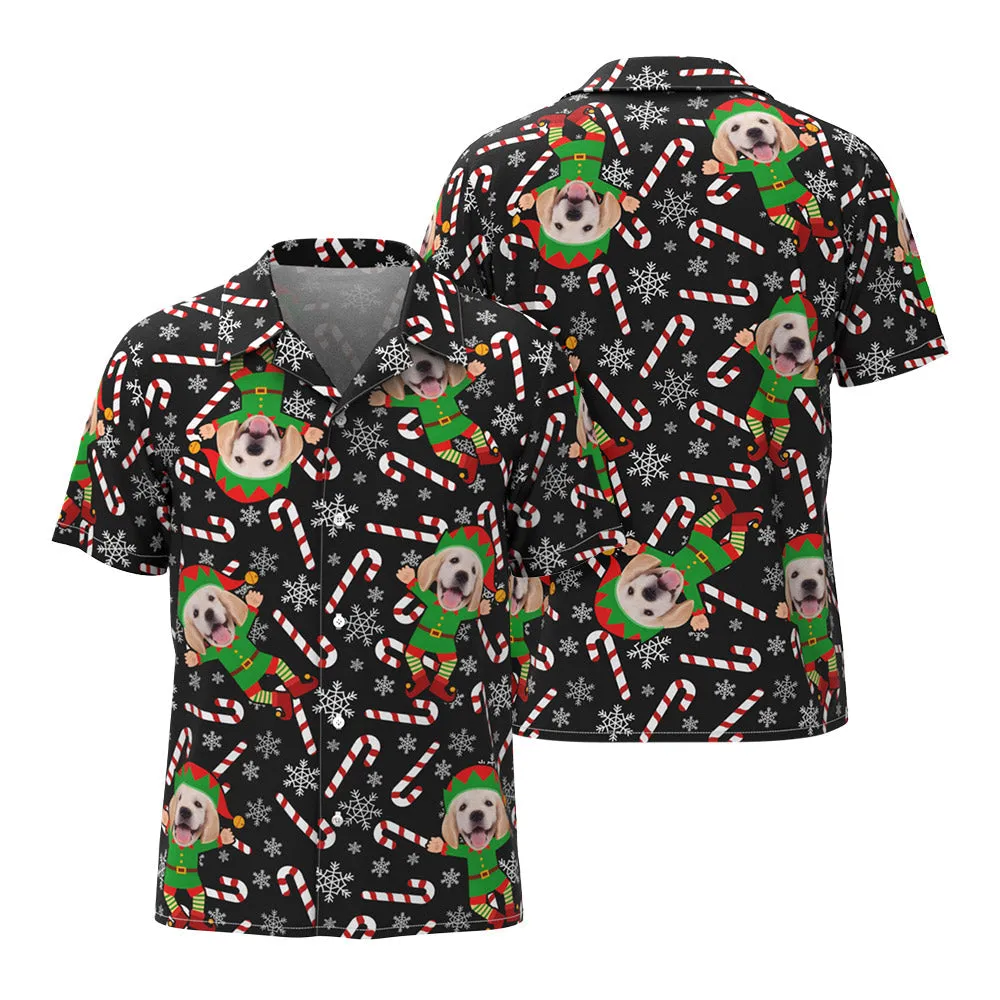 Custom Face Hawaiian Shirts The Pug Elf Christmas Hawaiian Shirt Gift