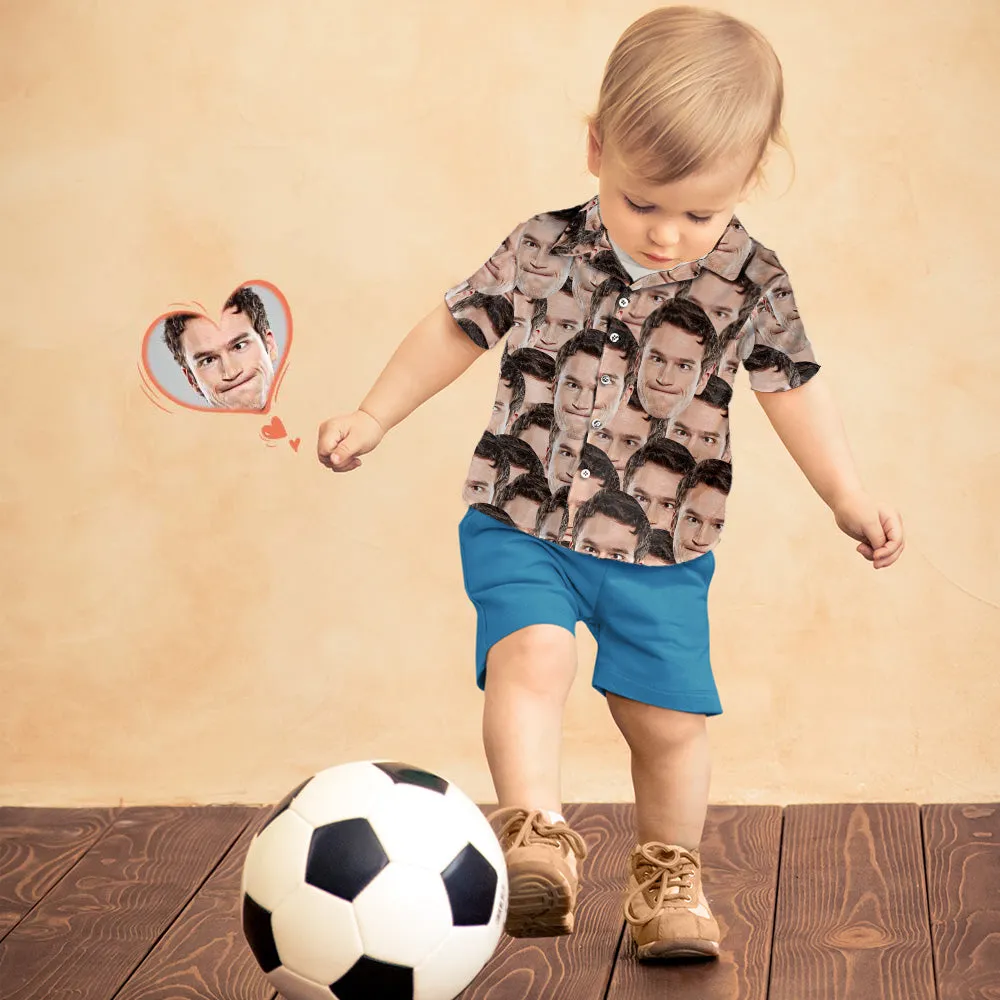 Custom Face Shirt Kid's Hawaiian Shirt Face Mash