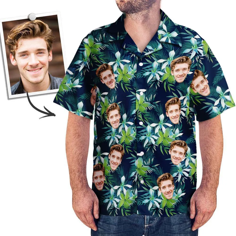 Custom Hawaiian Shirts Face Group Uniforms All Over Print Tropical Style