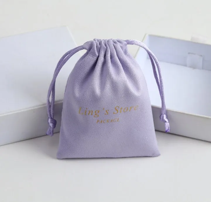 Custom Jewelry Pouch - Personalized Drawstring Pouch - Drawstring Bag - Jewelry Bag With Logo Jewellery Flannel Pouch Packaging Bulk