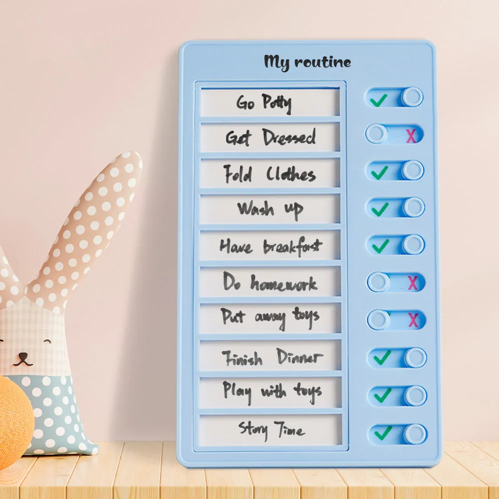 Custom Name Dry-erase Daily Routine Chart Gifts for Children