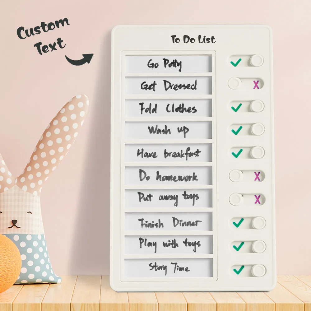 Custom Name Dry-erase Daily Routine Chart Gifts for Children