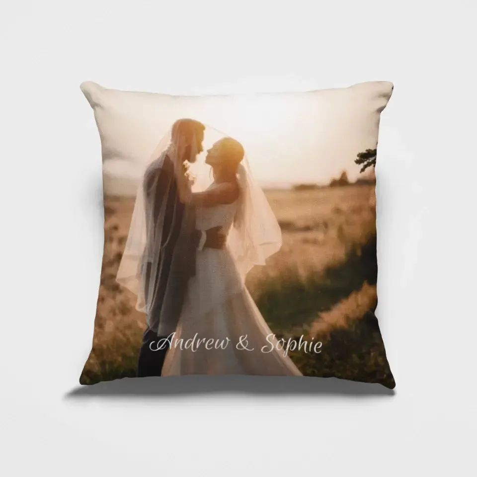 Custom Photo Pillow Case with Personalized Text