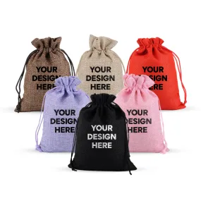 Custom Wholesale Custom Burlap Drawstring Gift Bags