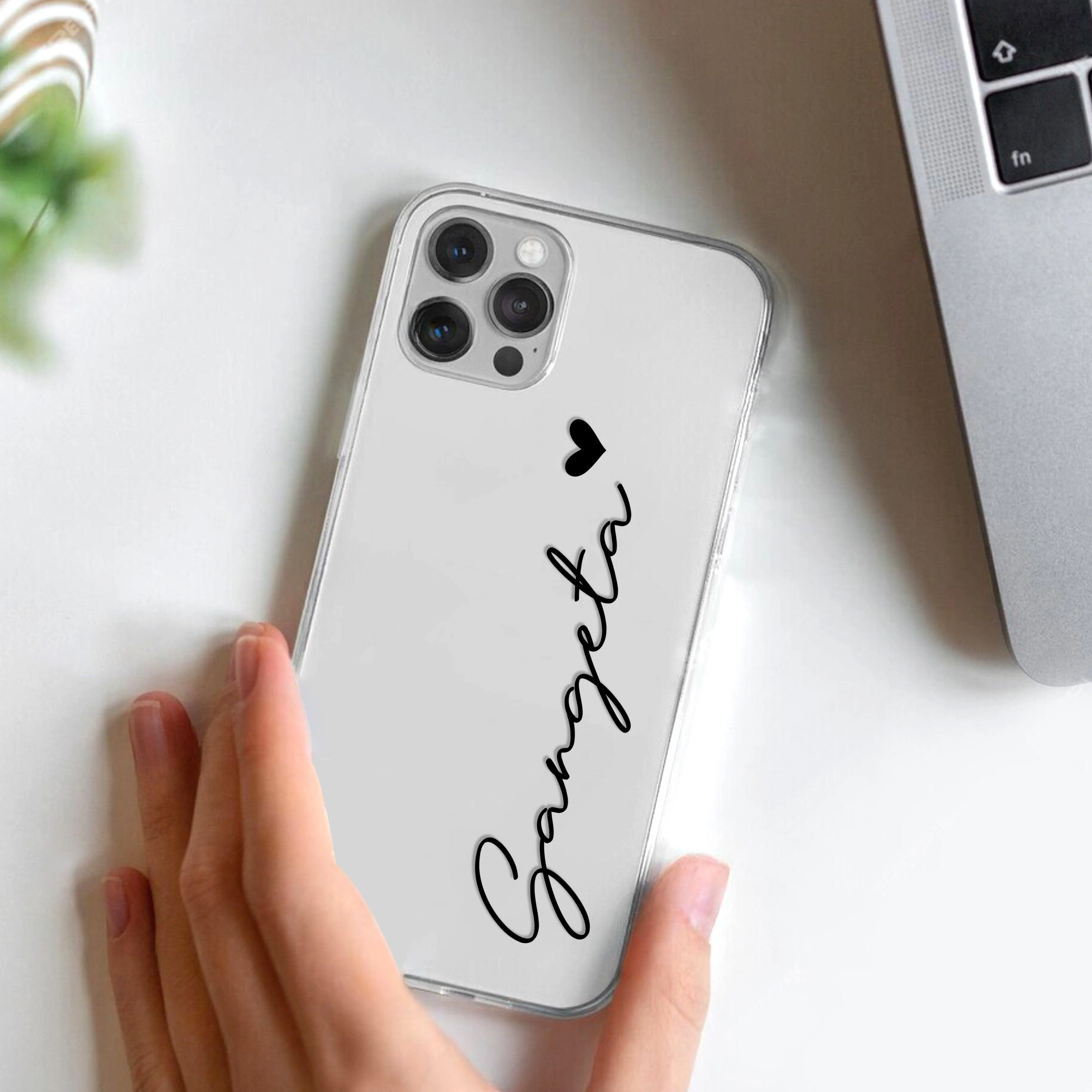 Customize Name Transparent Silicon Case For Realme/Narzo