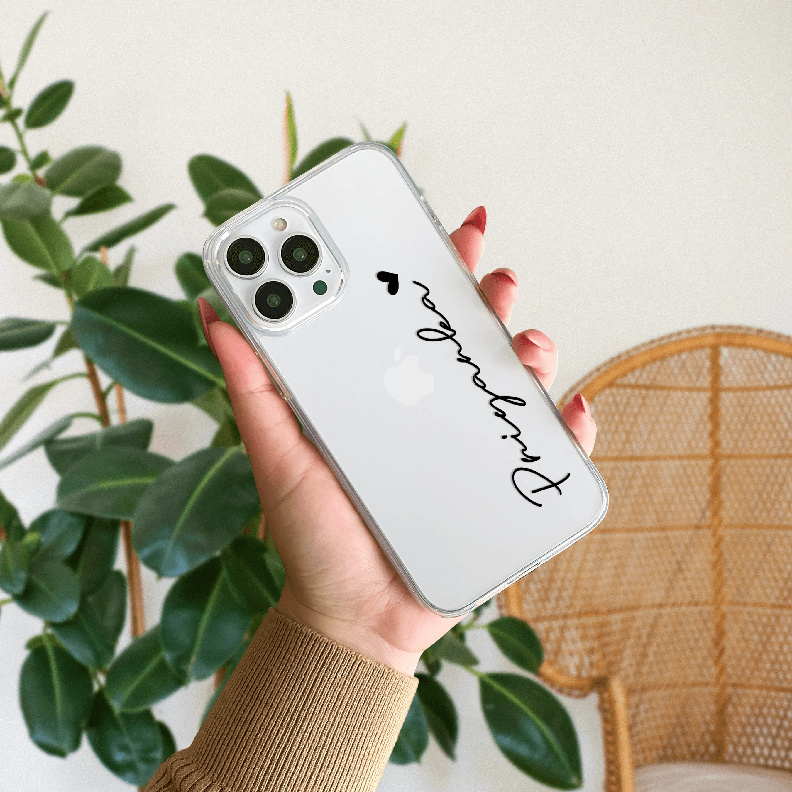 Customize Name Transparent Silicon Case For Realme/Narzo