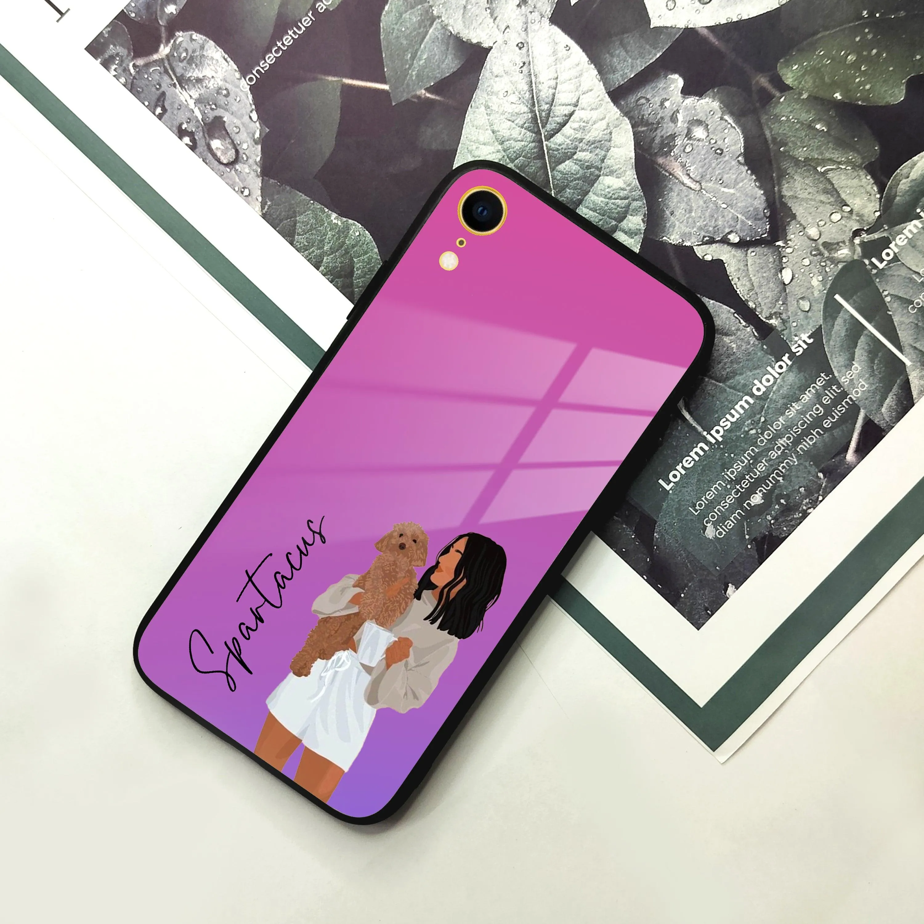 Customize Pet Name Glass Case For iPhone