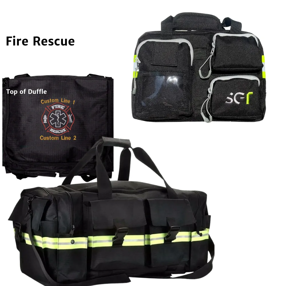 Customized XL Fire Station Duffel Bag & Ready Bag Bundle