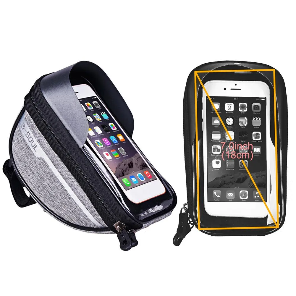 Cycling Bicycle Bike Head Tube Handlebar Cell Mobile Phone Bag Case Holder Case Pannier Waterproof Touchscreen Polyester Bike ba