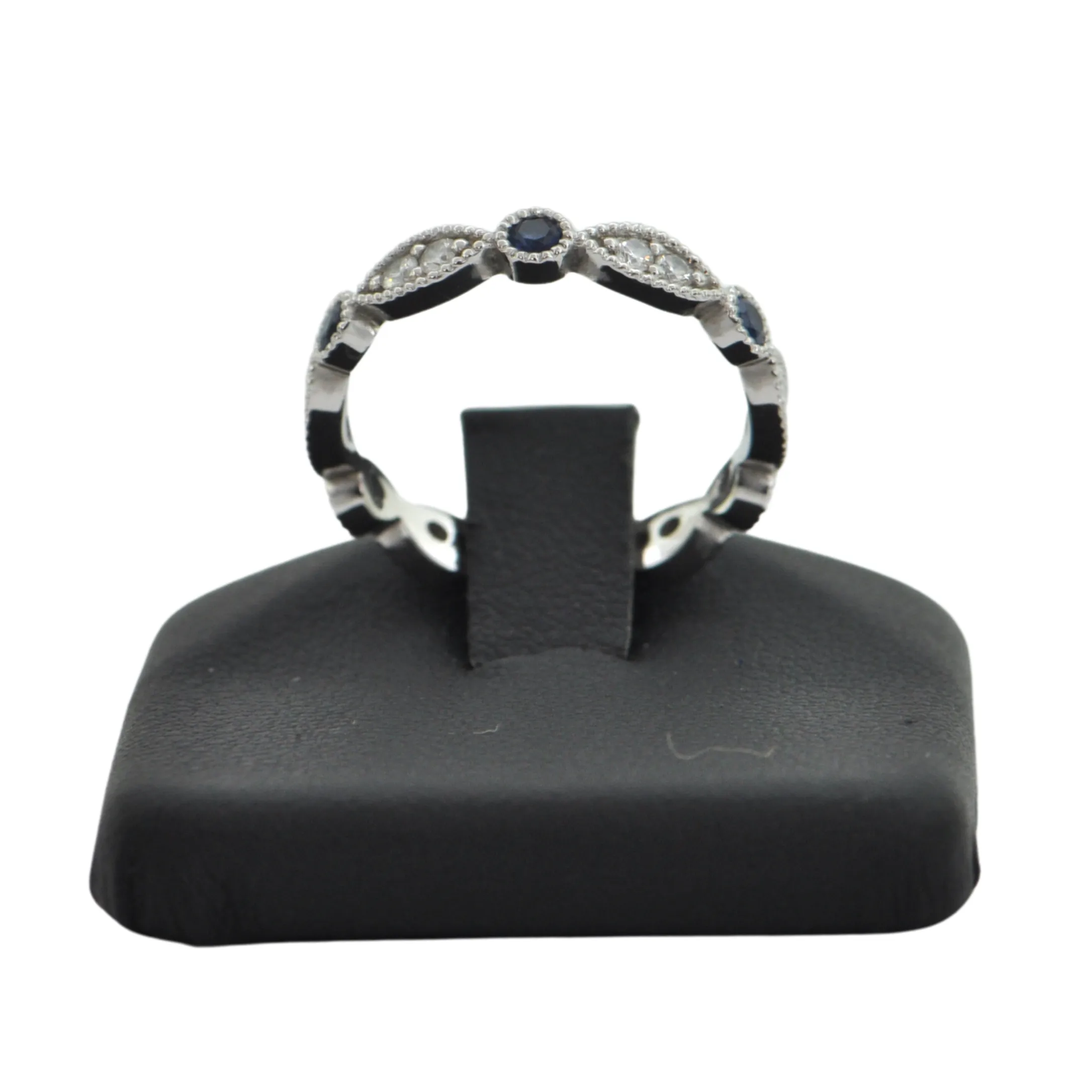 Daisy Exclusive Diamond & Sapphire 18K White Gold Eternity Ring