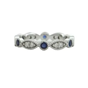 Daisy Exclusive Diamond & Sapphire 18K White Gold Eternity Ring