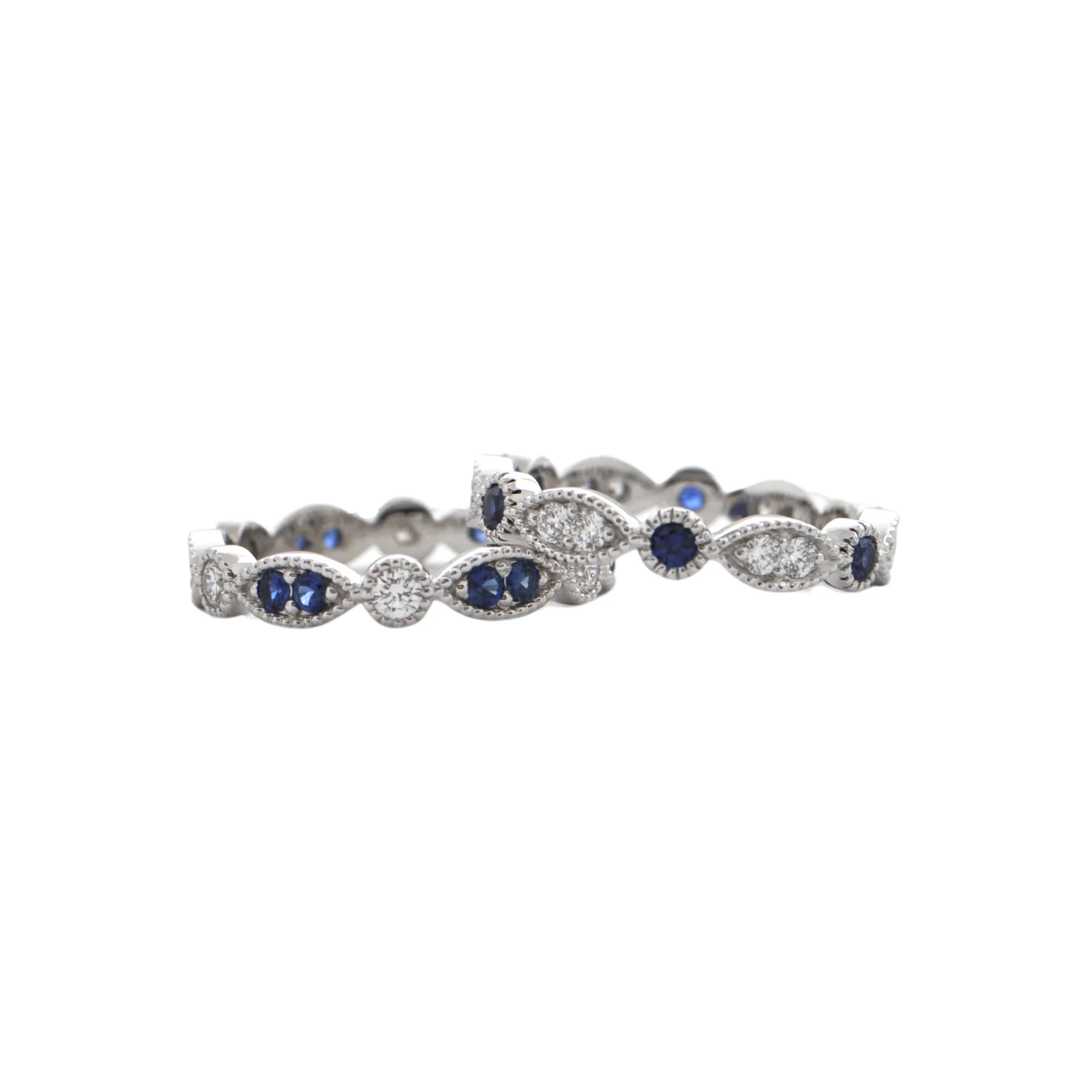 Daisy Exclusive Diamond & Sapphire 18K White Gold Eternity Ring