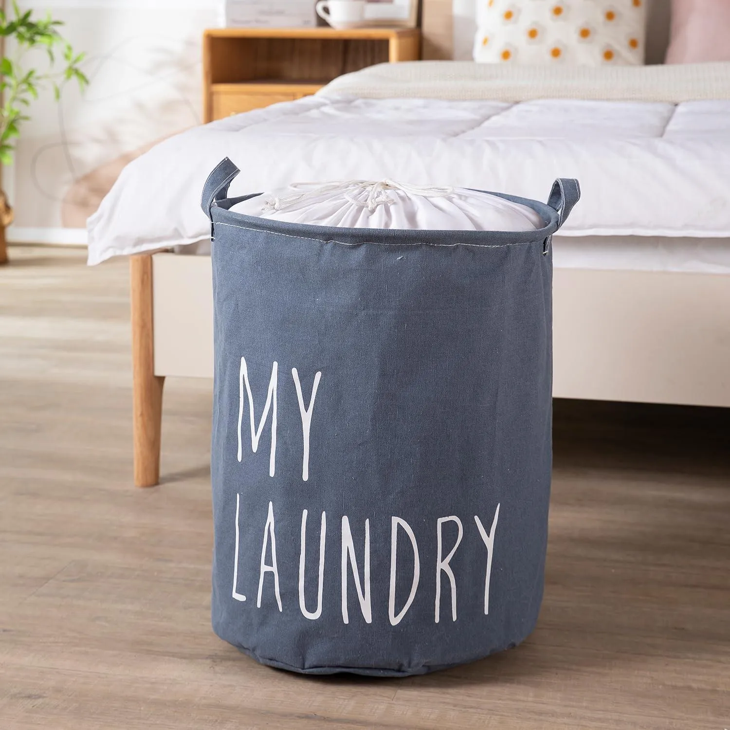 Dark Grayish Blue Foldable Laundry Bag For Clothes | 44L with Dust-Proof Cover