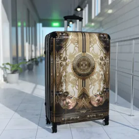 Decorative Gold Suitcase Baroque Travel Luggage Ornate Carry-on Suitcase Premium Hard Shell Suitcase with Wheels | D20206