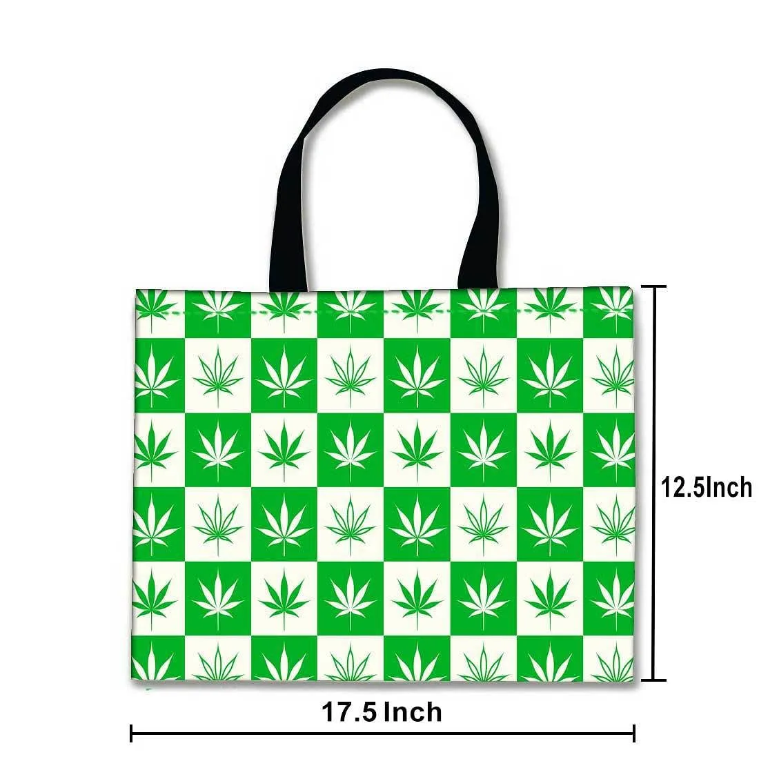 Designer Tote Bag With Zip Beach Gym Travel Bags -  Leaves Green