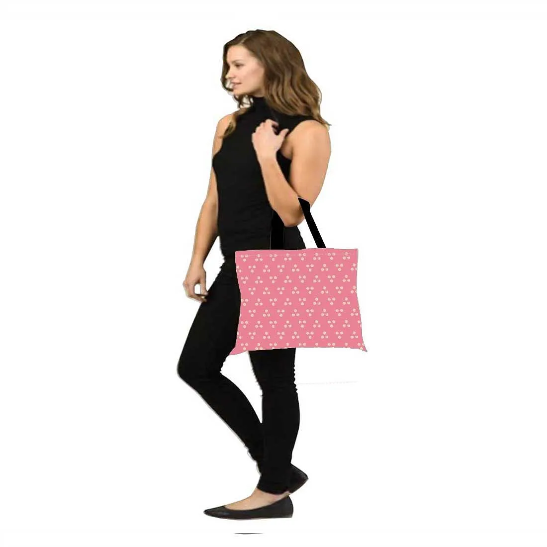 Designer Tote Bag With Zip Beach Gym Travel Bags -  Pink