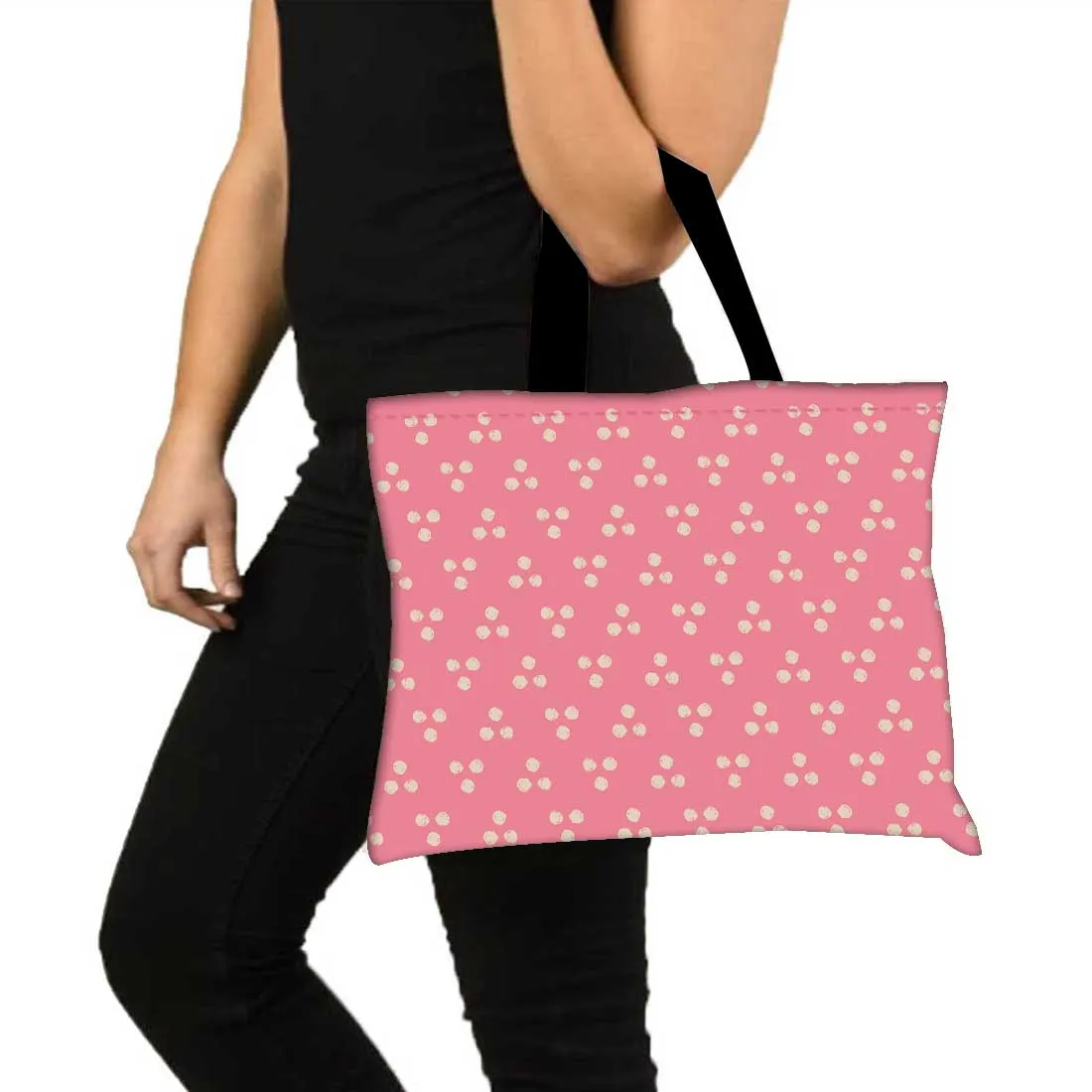 Designer Tote Bag With Zip Beach Gym Travel Bags -  Pink