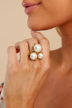 Diva In The Making Gold Pearl Ring