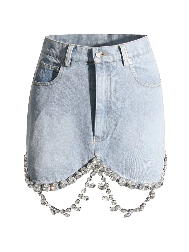 Drip Diamond Tassel Denim Set