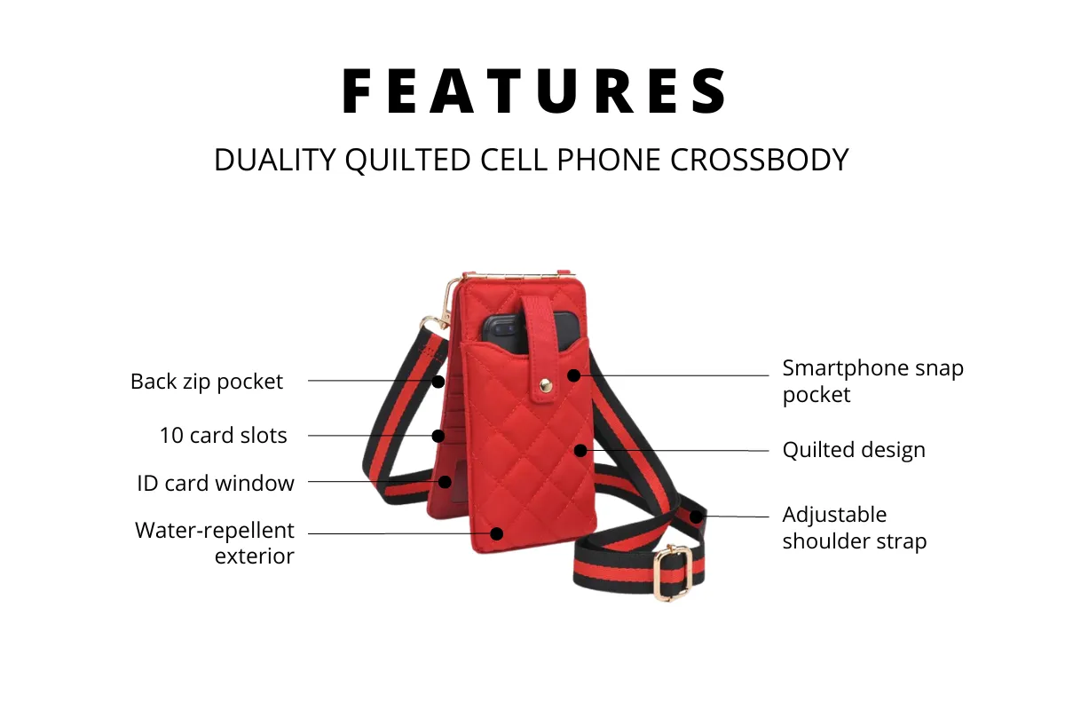 DUALITY - QUILTED CELL PHONE CROSSBODY-RED