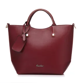 Elegant PU Leather Large Bucket Shoulder Bag