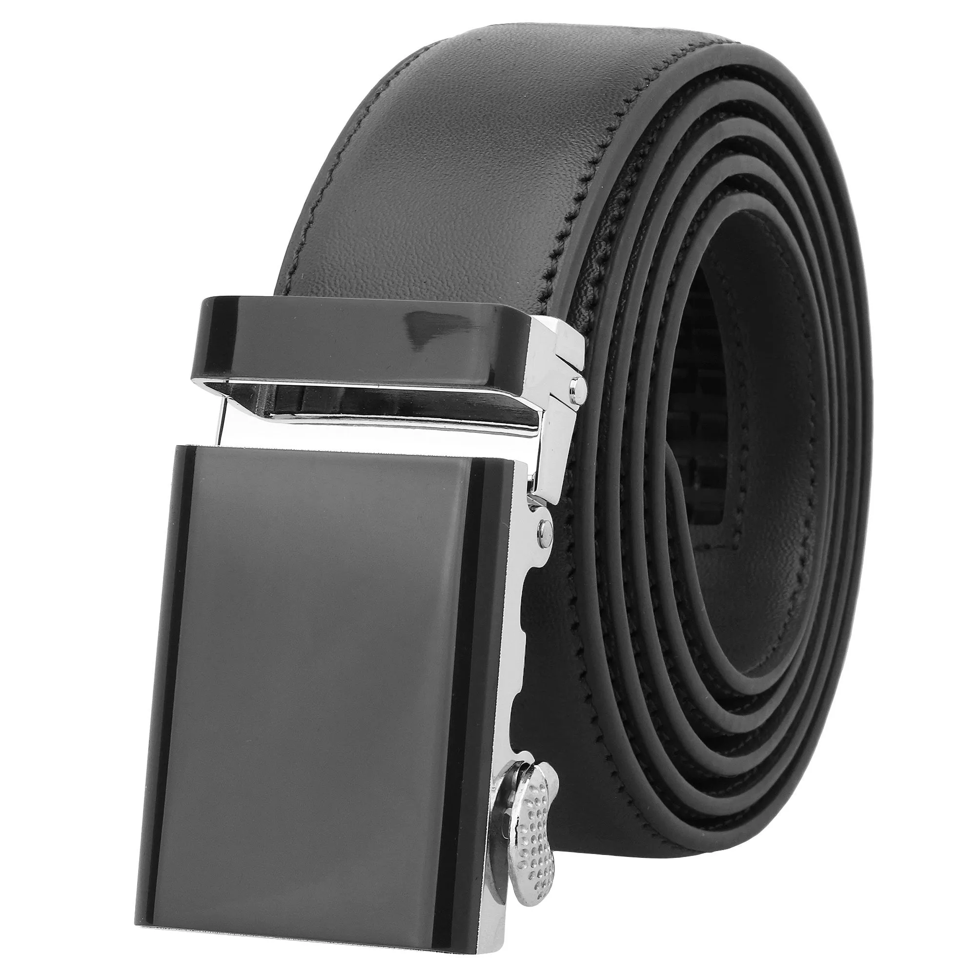 Falari Men Unisex Genuine Leather Ratchet Dress Belt Automatic Sliding Buckle - 20 Variety Colors - Trim to Fit (8168)