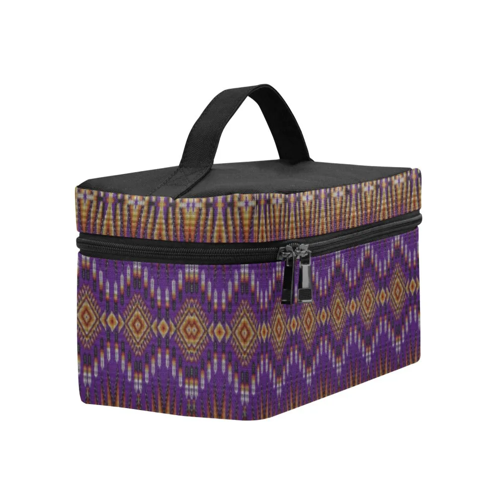 Fire Feather Purple Cosmetic Bag/Large