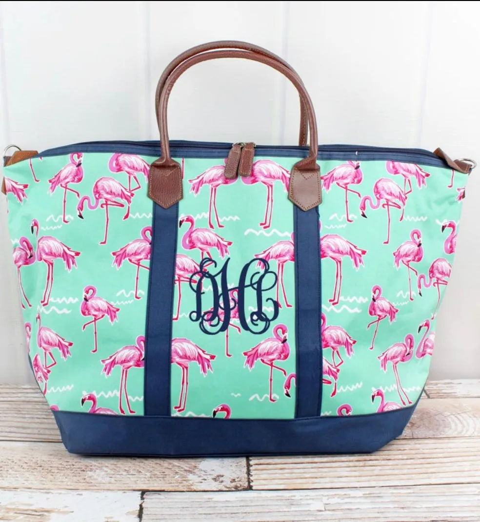 Flamingo Dance Large Weekender with Shoulder Strap