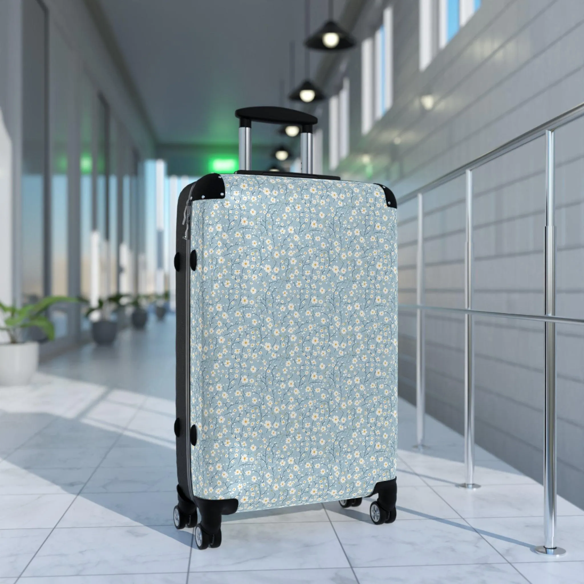 Floral Design Suitcase - Stylish Travel Luggage for Adventurers