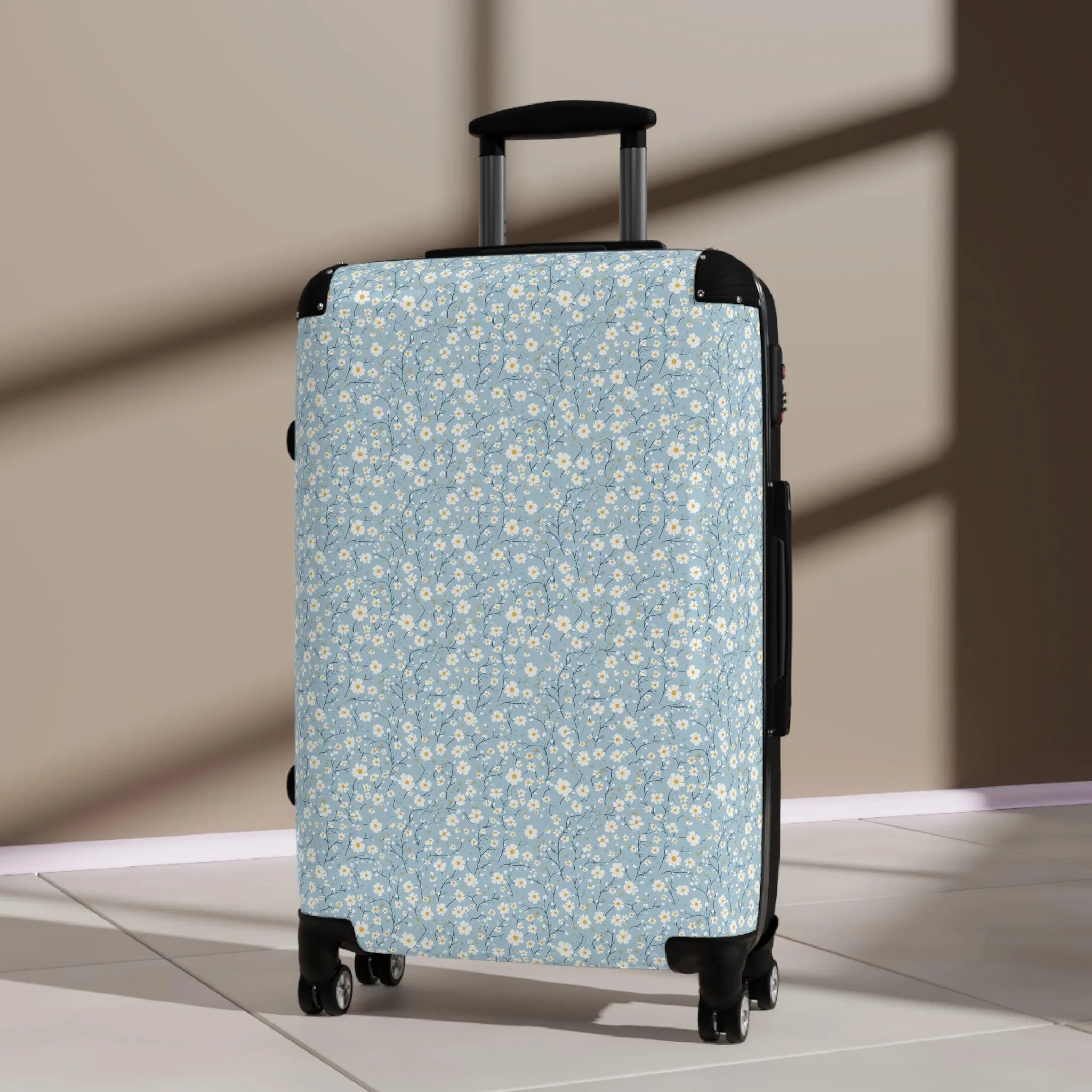 Floral Design Suitcase - Stylish Travel Luggage for Adventurers