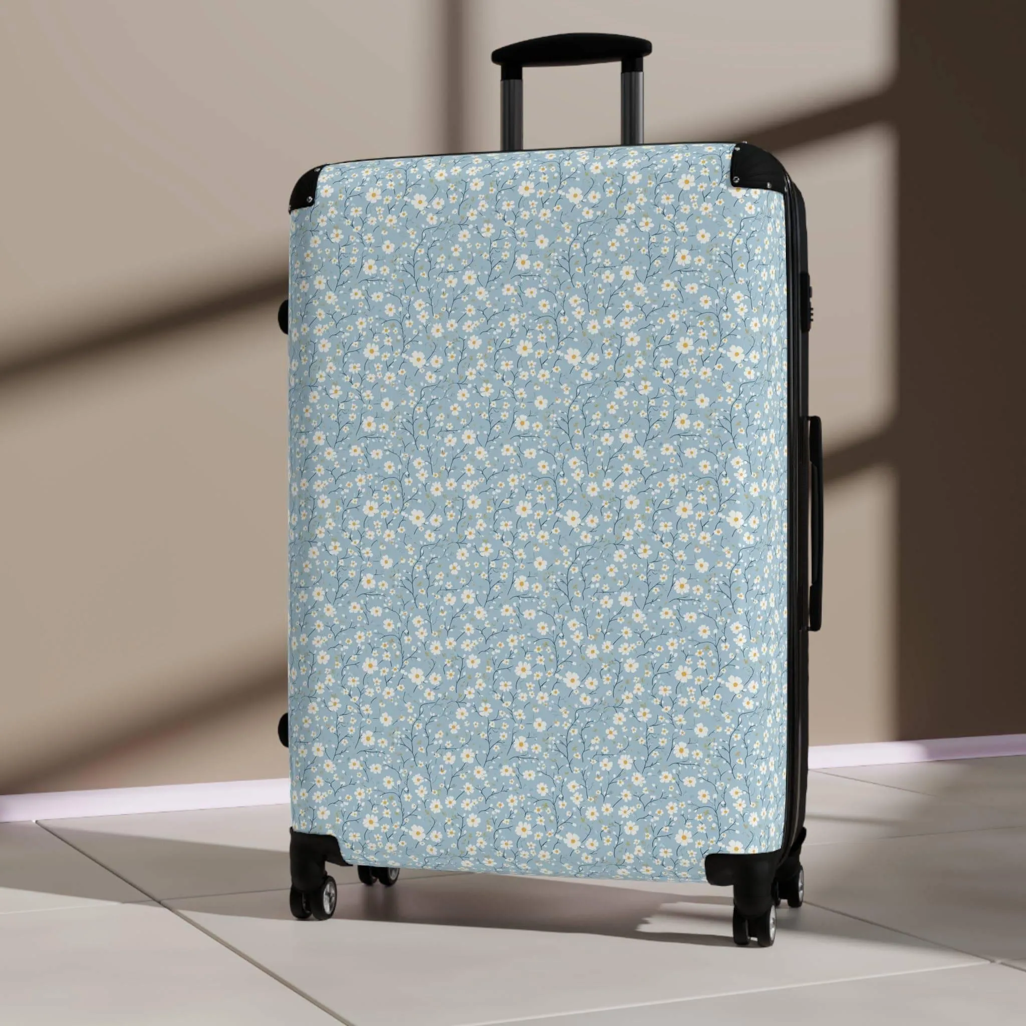 Floral Design Suitcase - Stylish Travel Luggage for Adventurers