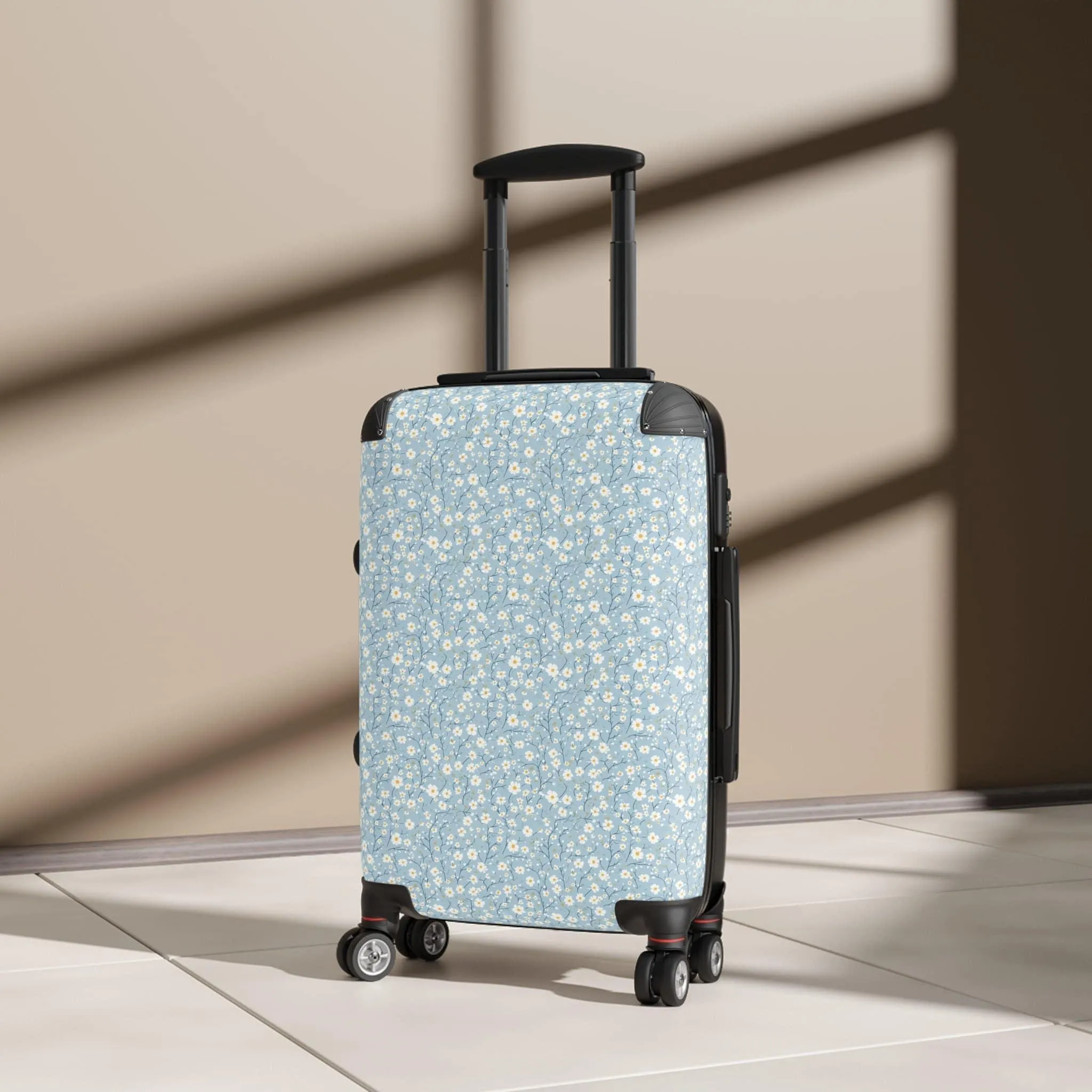 Floral Design Suitcase - Stylish Travel Luggage for Adventurers