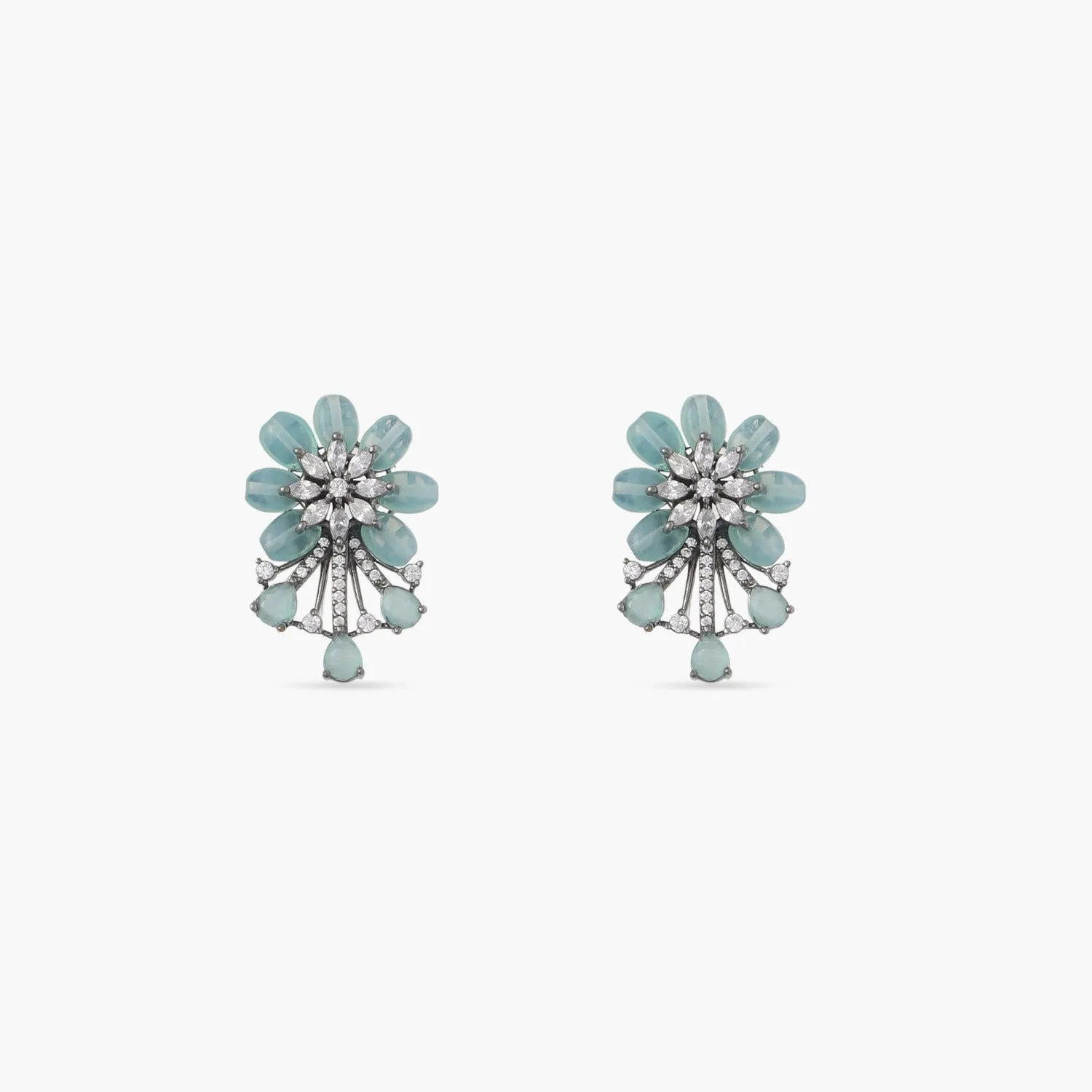 Floret CZ Drop Earrings