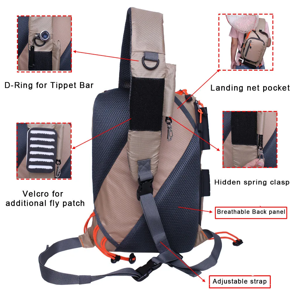 Fly Fishing Sling Packs Fishing Tackle Storage Shoulder Bag