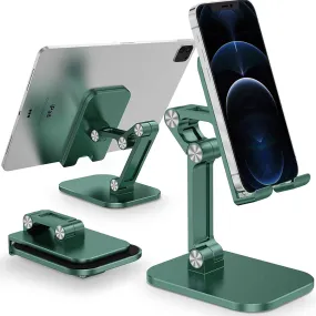 Foldable Angle Height Adjustable Desktop Tablet Phone Holder Stand-Green