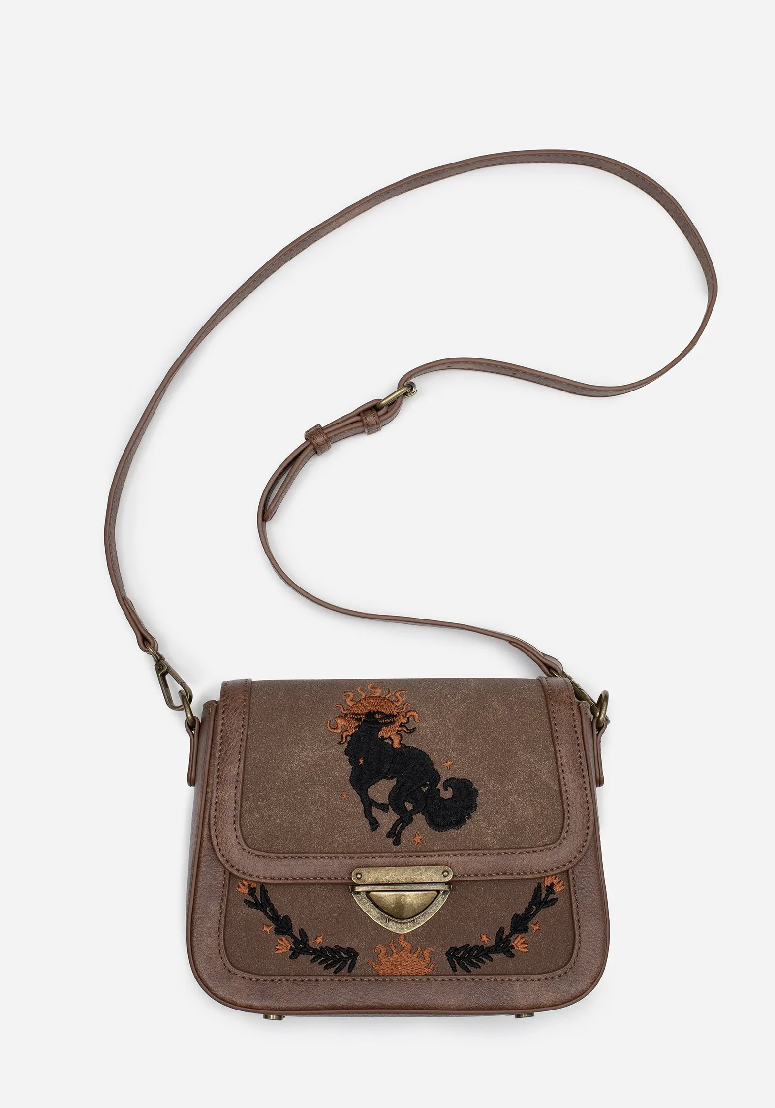 Foxfire Embroidered Crossbody Mini Satchel Bag