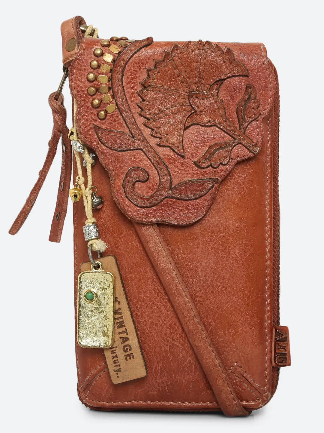 Fresia: Folral Patchwork Phone Wallet Crossbody