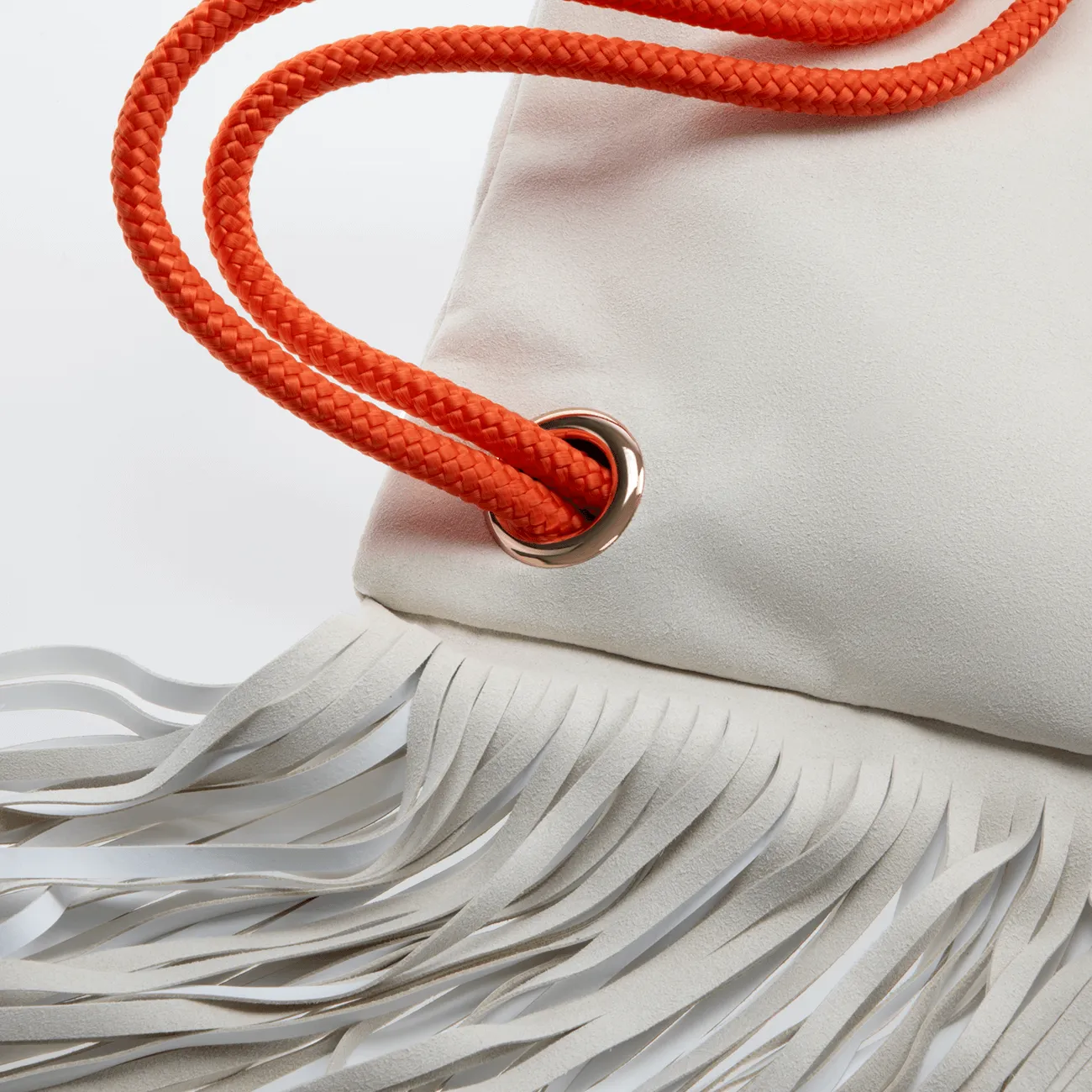 Fringe Backpack "Wellington Blond" with white elements