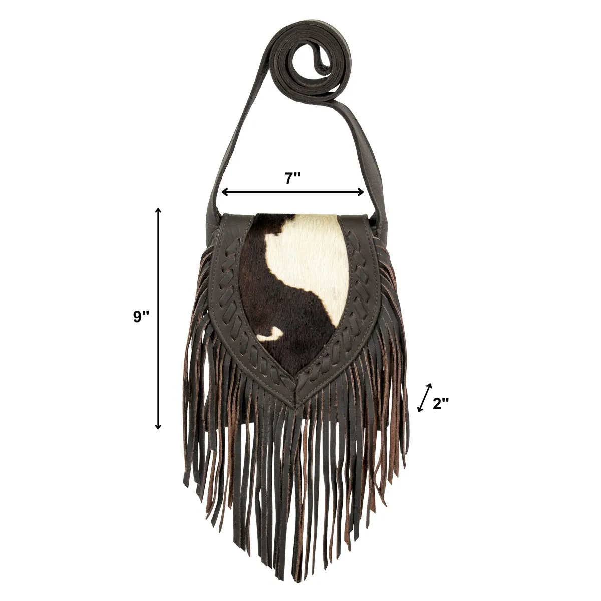 Fringed Cowgirl Flap Bag Crossbody - Pony Hair on Hide