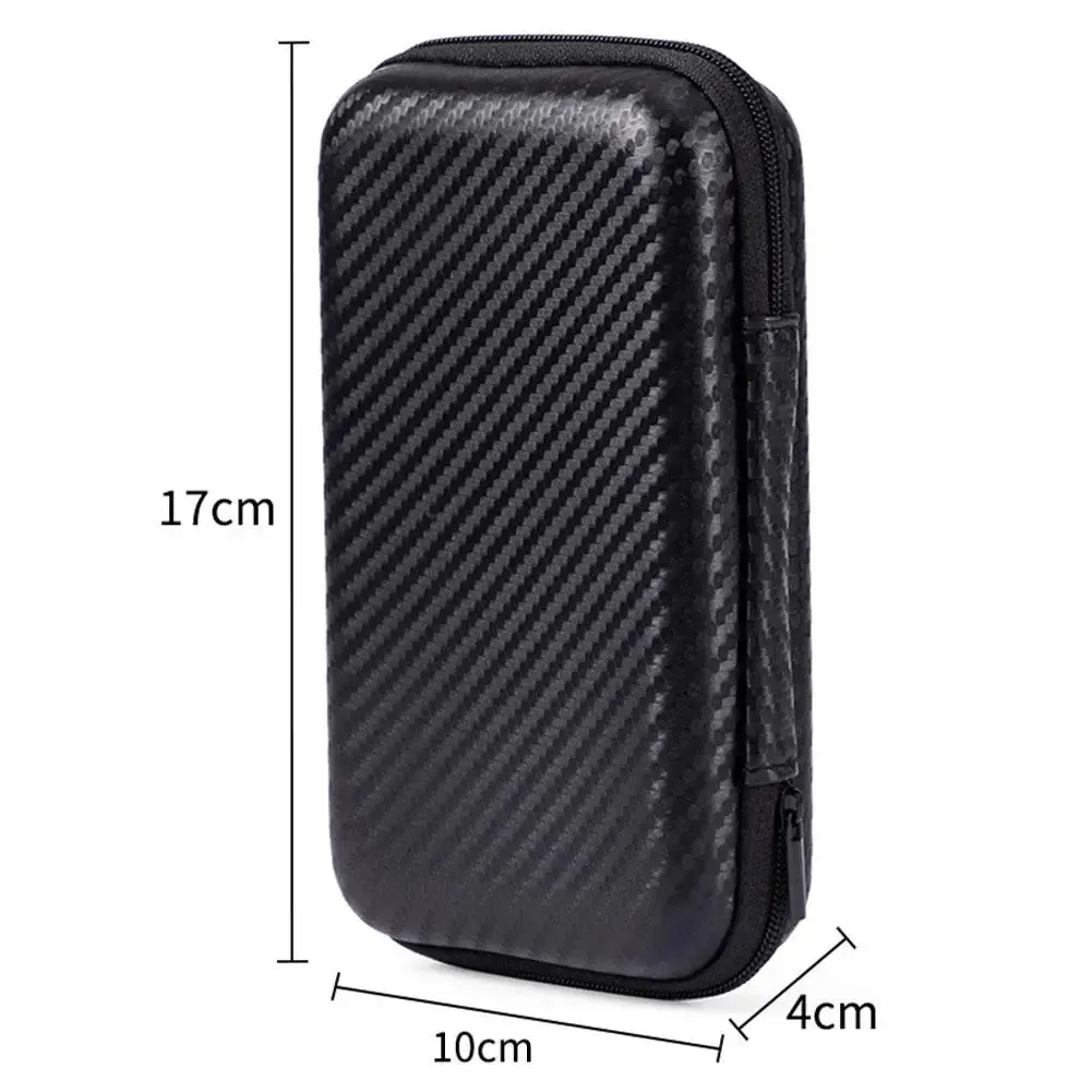 Game Console Storage Bag for R35S/R36S/RG35XX, Miyoo, Anbernic Carbon Fiber Pattern EVA Anti-Fall Protective Case