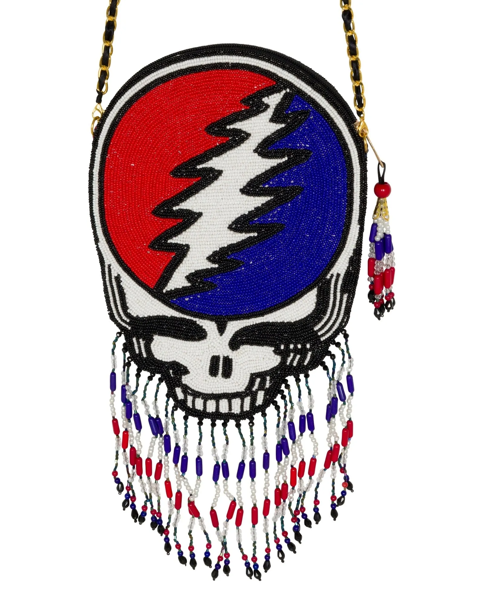 Grateful Dead Stealie Beaded Crossbody Purse