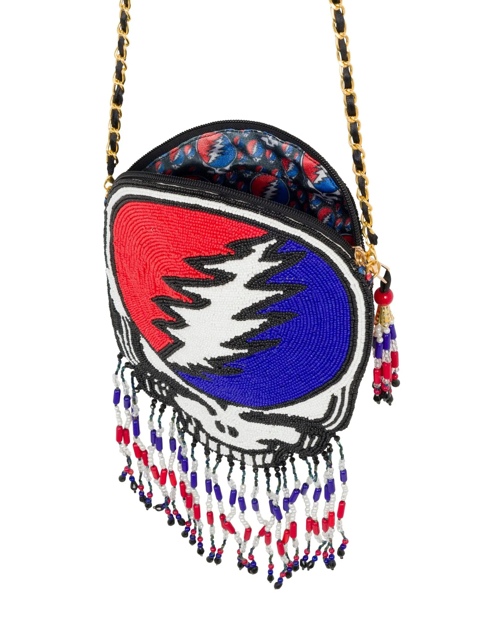 Grateful Dead Stealie Beaded Crossbody Purse